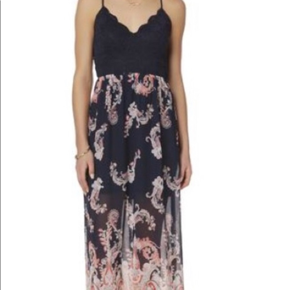 Trixxi paisley and lace maxi dress